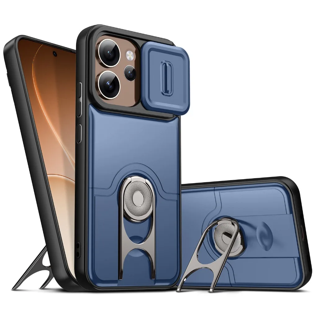 Slide Camera Lens Protector Kickstand Phone Case
