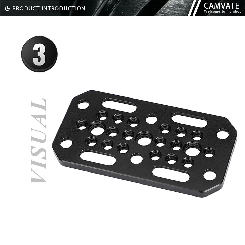 Multihole Cheese Plate Camera Mount Expansion Board With 1/4" & 3/8" Mounting Po