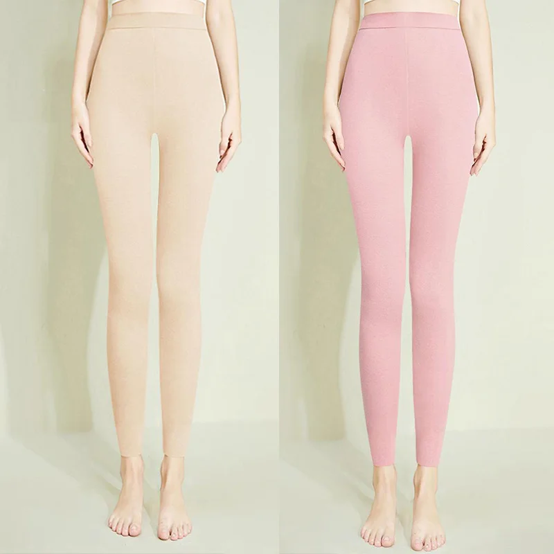 M-3XL 7Colors High Waist Keep Warm Long Leggings Underwear Casual Solid Women Autumn Winter Daily Base Thermos Pants