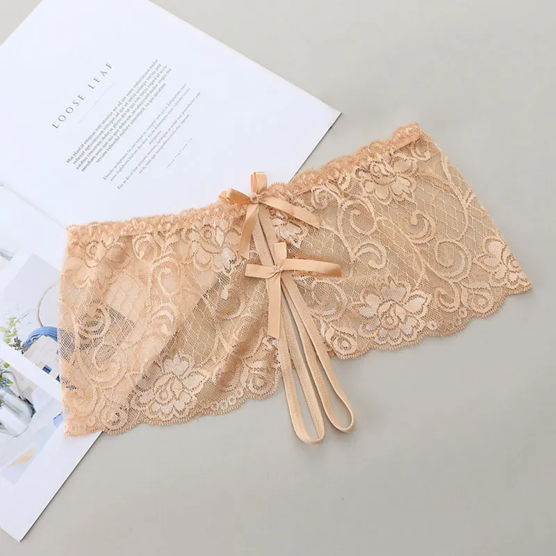 

Women Sexy Panties New See Through Lace Erotic Lingerie Underwear Open Crotch Porno Bowknot Briefs Crotchless Underpant 2022 New