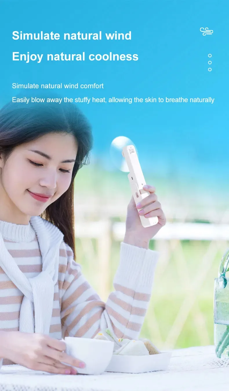 Description Picture 6 of item1pc Mini Portable Fold Fan - Original Design USB Charging Household Air Cooler for Desktop, Home & Travel Use