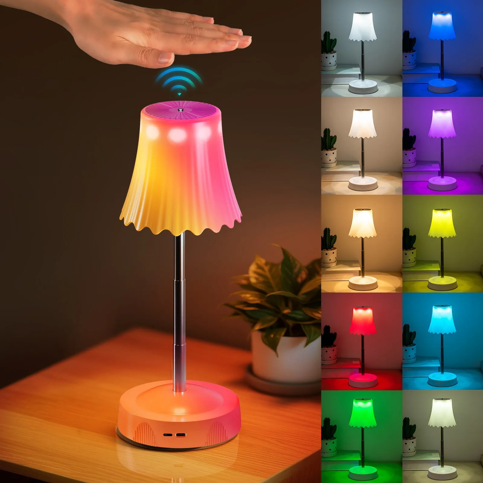 신상품 RGB LED 야간등 손동작 센서 창의적인 야간등 기숙사 침대 옆 램프..
