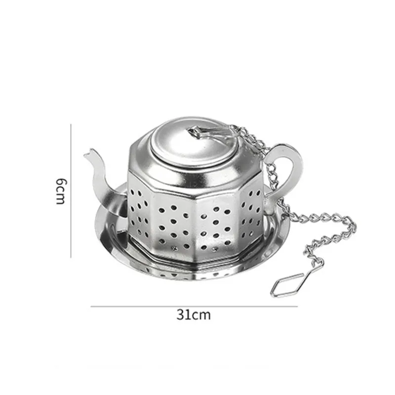 Description Picture 5 of itemStainless Steel Teapot Shape Tea Leaf Infuser Herbal Spice Strainer Filter Diffuser Tea Maker Ball Teaware Kitchen Accessories