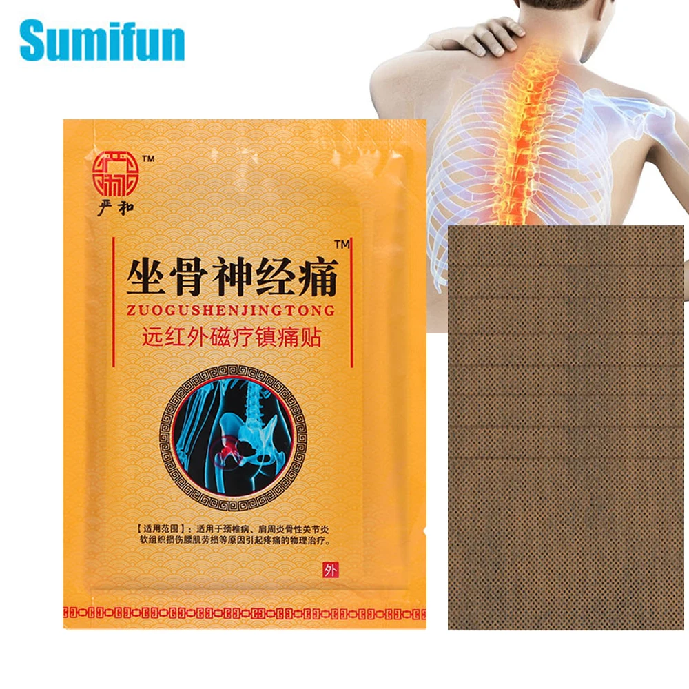 

8Pcs Powerful Sciatica Relief Medical Plaster Knee Joint Muscle Low Back Pain Lumbar Vertebra Cervical Heating health care