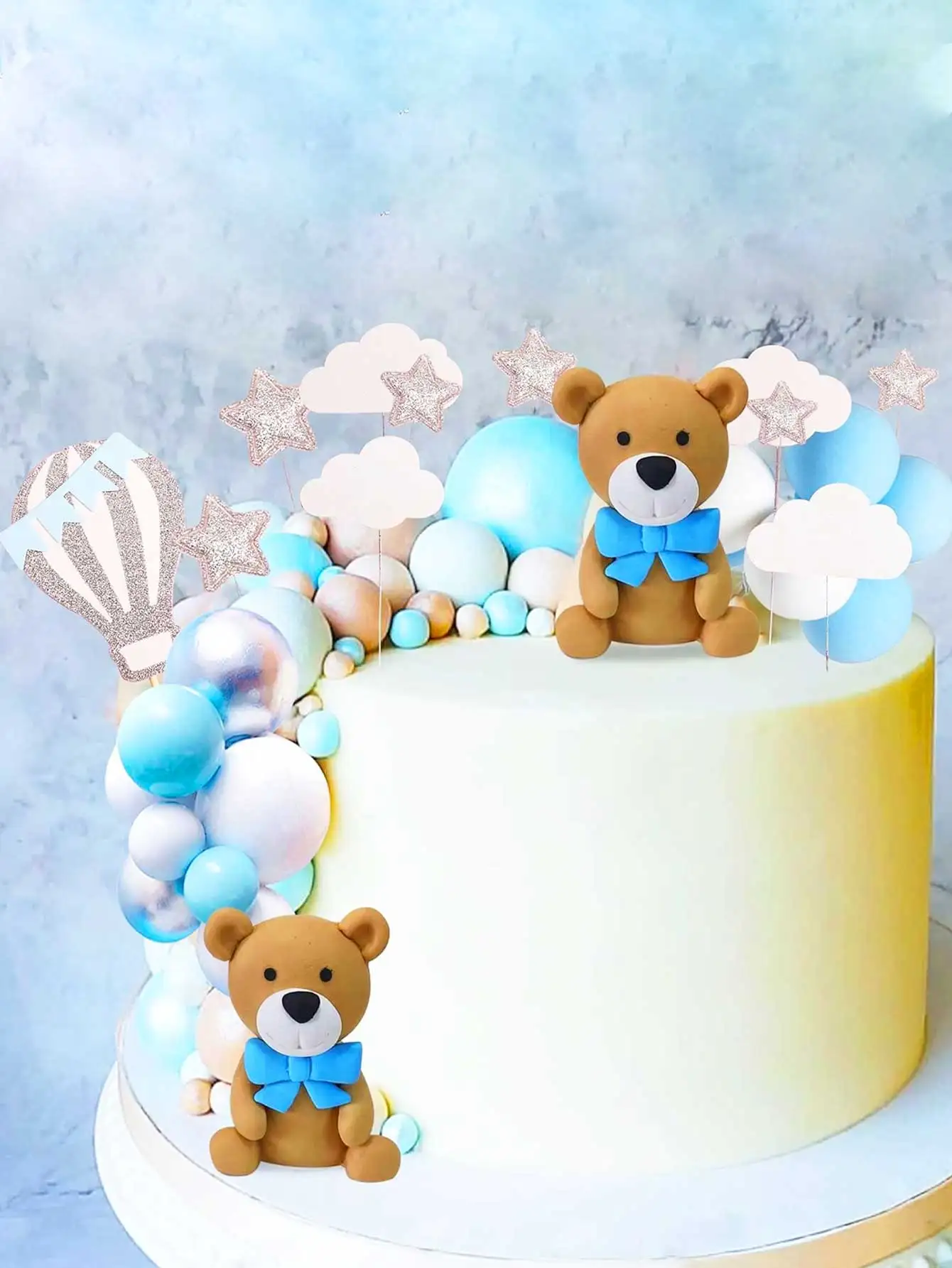 Juego de 17 decoración de pastel de oso azul de lujo, decoración de pastel  de oso de peluche, decoración de pastel de bebé, decoración de pastel de  Baby Shower - AliExpress, image size:1340x1785