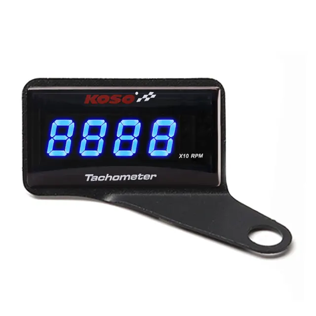 Koso Mini RPM Meter Digital Square LCD Display Engine Tach Hour Meter Tachometer Gauge for BMW YAMAHA KAWASAKI Racing Motorcycle rpm-blue-set-right