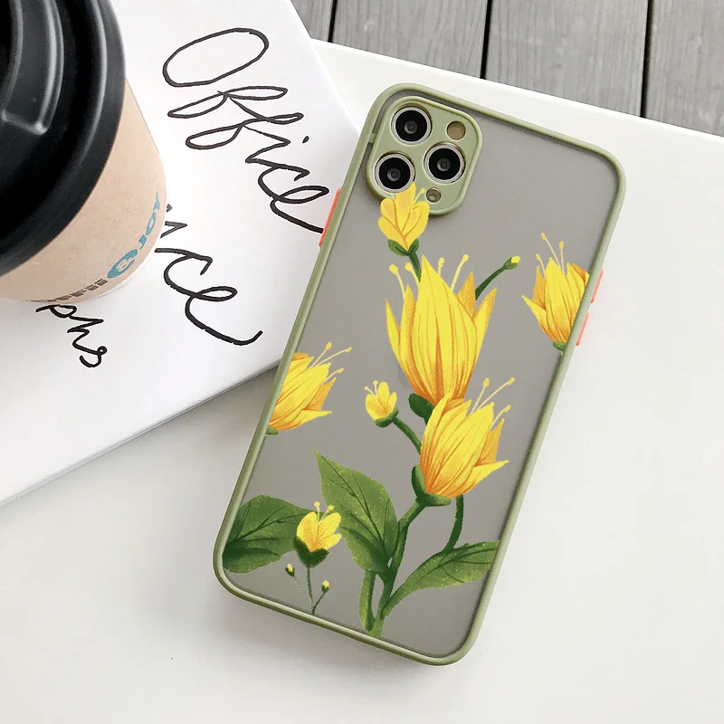 Sunflower & Chrysanthemum Shockproof Phone Case - Vibrant Floral Design Back Cover