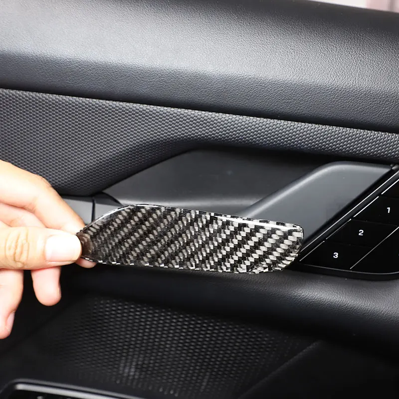 

For Porsche Taycan 2019 2020 2021 2022 Soft Carbon Fiber Car Door Bowl Cover sticker Car Accessories