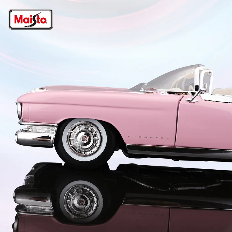 Maisto 1:18 1959 Cadillac Eldorado Biarritz Pink Classic Alloy Retro Luxury Car Model Collector'S Edition Decoration Toy 3