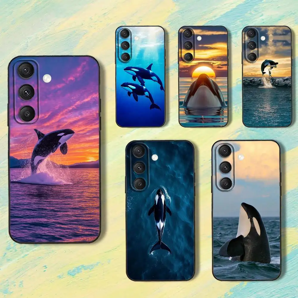 Orca Killer Whale Silhouette Soft Silicone Black Phone Case