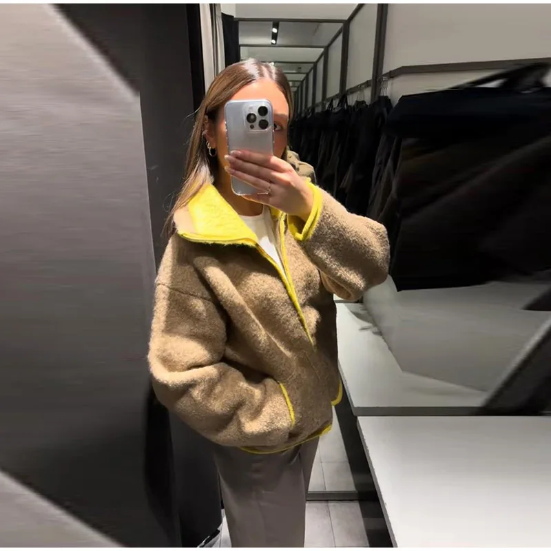 2026 Spring New Contrast Knitted Cardigan Jackets For Women Elegant Long Sleeve Pockets Zipper Sweater Street Lady Chic Outwear 27 S068f49ab8787470a83924c6d5d41ccdc7