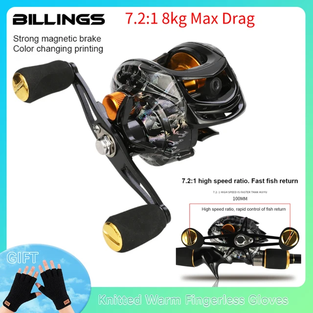 Fishing Reels Fishing Reel Left Right Hand Baitcasting Reel Adjustable  Brake System 8kg Drag 7.2:1 Fishing Reel Fishing Accessories : :  Sports & Outdoors