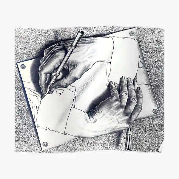 Disegno Delle Mani Di M C Escher Poster Vintage Picture Funny Decor Decoration Painting Modern Wall Print Room Art Murale No Frame