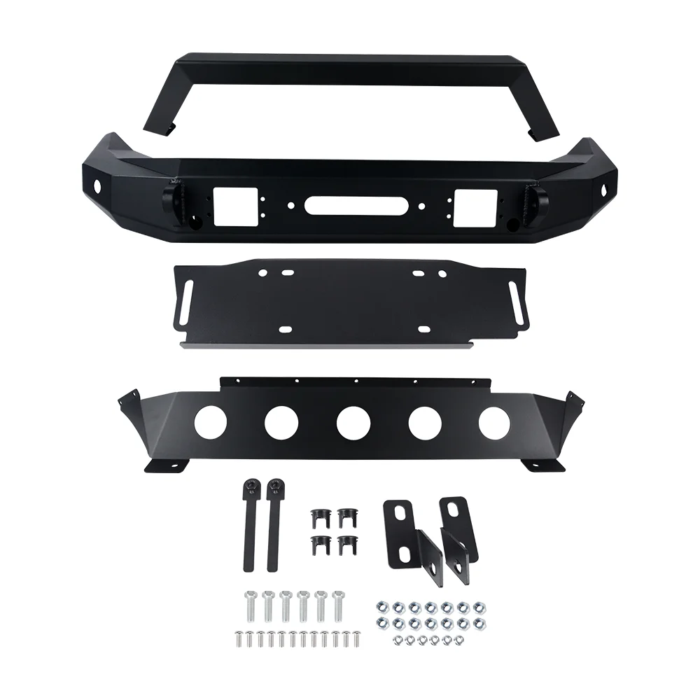 Steel Black Front Bumper Bull bar for Jeep wrangler JL 18+ offroad front bumper 4x4 auto parts