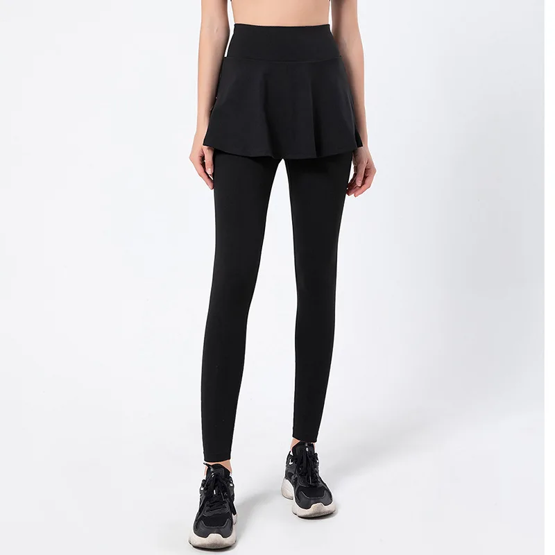 Skirted Leggings Gym Yoga Pants Fitness Tennis Skirt Women