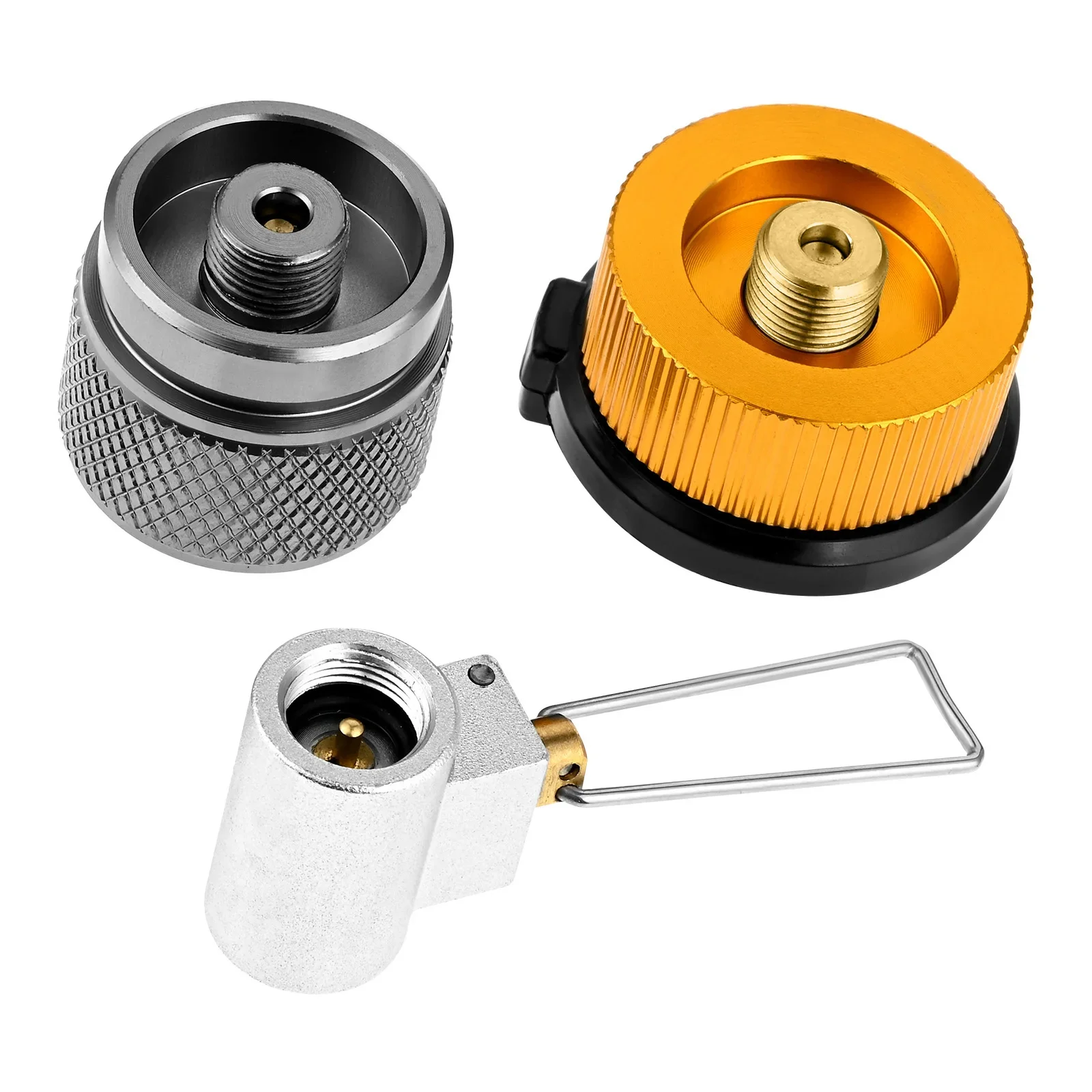 3pcs/kit Camping Stove Adapter Butane Canister Refill Mapp/OD/CB can Shifter Propane Adapter Isobutane Fuel Exhaust Air Pressure