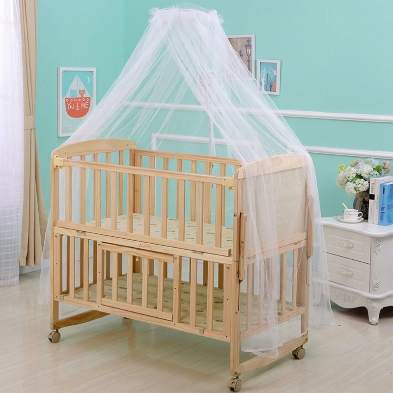 

Round Lace Bed Canopy Netting Curtain Dome Mosquito Net for Toddler Infant Bed
