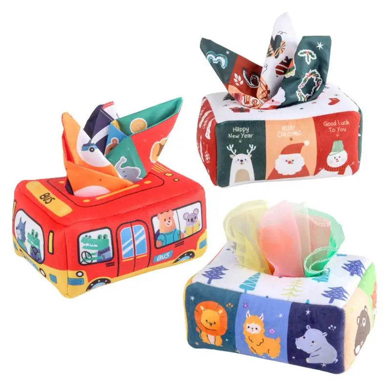 

Magic Baby Tissue Box Toy Soft Sensory Educational Learning Activity Toy For Finger Exercise Busy 6-12 Months Baby Color Gift