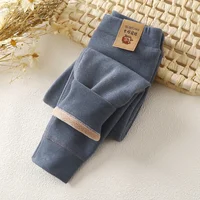 New Winter Children's Fleece Warm Render Pants for Boys Girls Thicken Velvet Leggings Kids Baby Base Pants Thickened Trousers 3