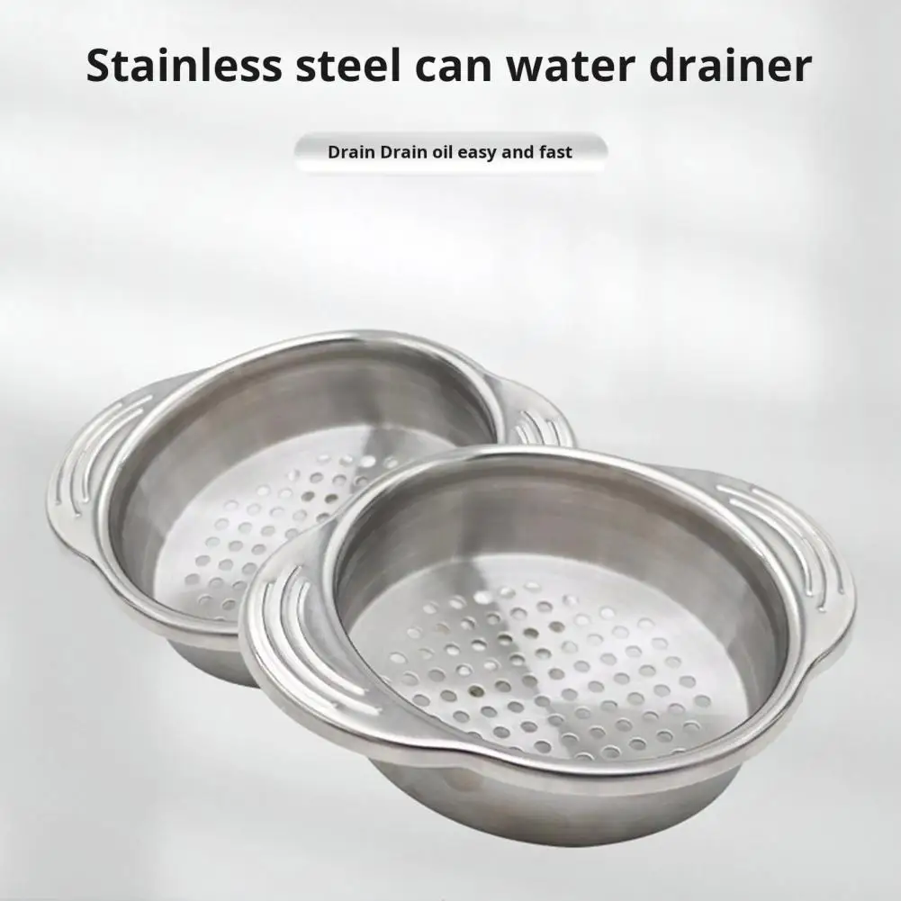 1/2Pcs Can Strainers Tuna Press Can Strainers With Handle Dishwasher Safe Metal Tuna Press Lid Canning Colander Can Filters 2