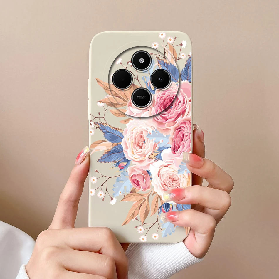 Leisure Flowers Soft Silicone Phone Case with Enhanced Lens Protection