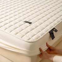 Housse de matelas imperméable de haute qualité-protecteur de matelas hypoallergénique antimicrobien, drap-housse silencieux, couleur unie 3