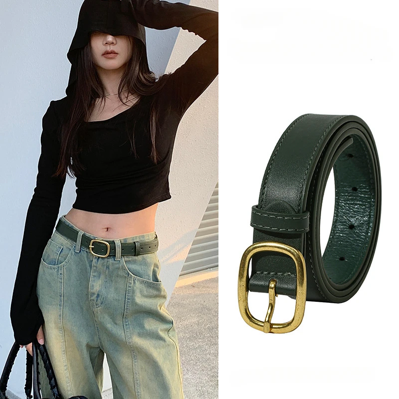 

New Semi Elliptical Women's Belt Simple and High-end Fashion Accessories Pants Belt Women's Commuting Belts Leather Belts Girl