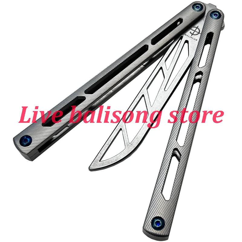 

Baliplus Tsunami Clone Butterfly Trainer Knife Channel Titanium Alloy TC4 Handle Bushings System Jilt Free-swinging Knife