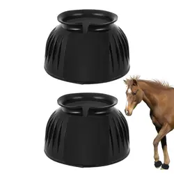 Rubber Bell Boots For Horses 2pcs Rubber No-Turn Horse Bell Boots Protective Gear Wraps Training Equipment Prevents Hoof Damage