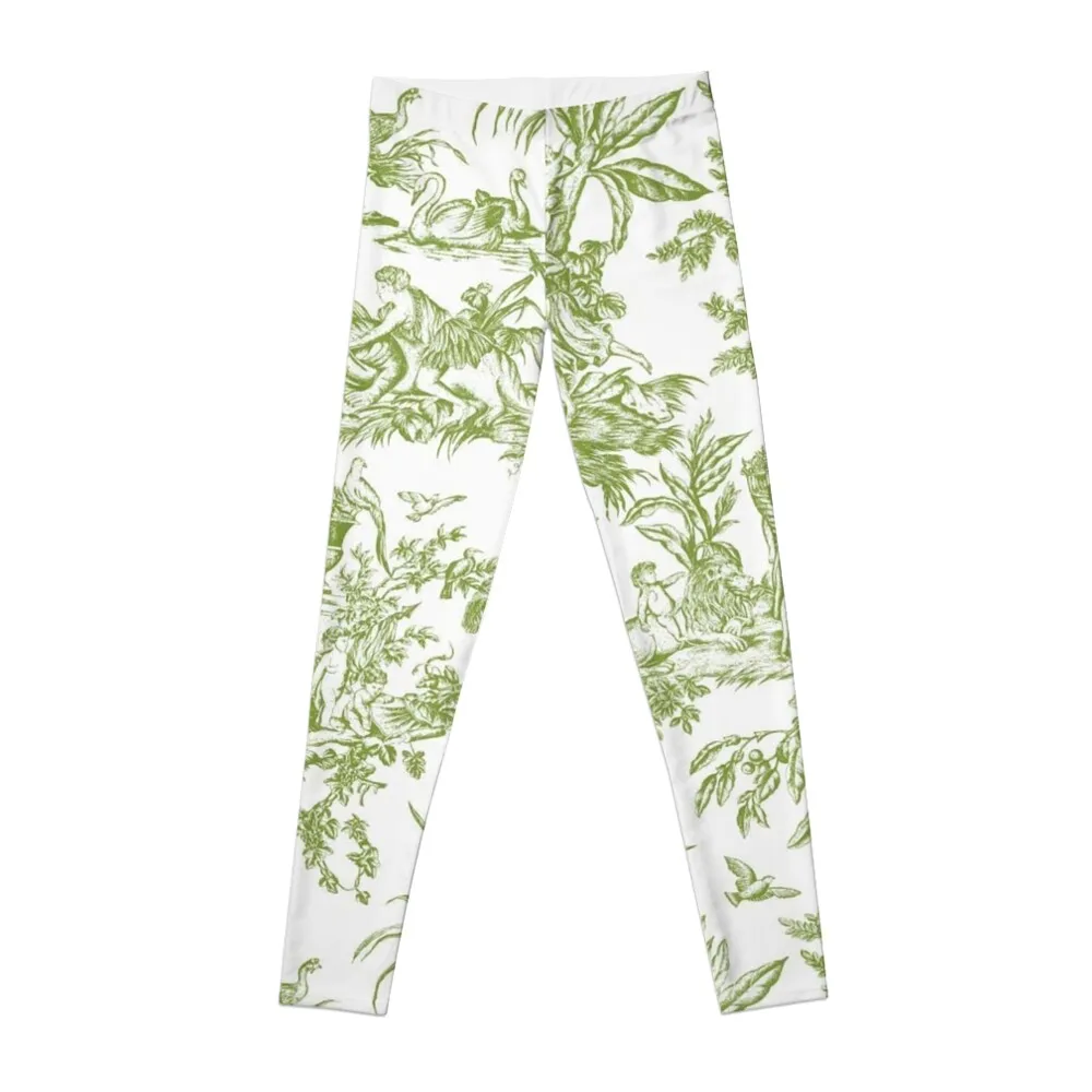 

Toile de jouy Green Leggings Women sports Jogger pants legings for fitness Fitness's gym clothes Womens Leggings