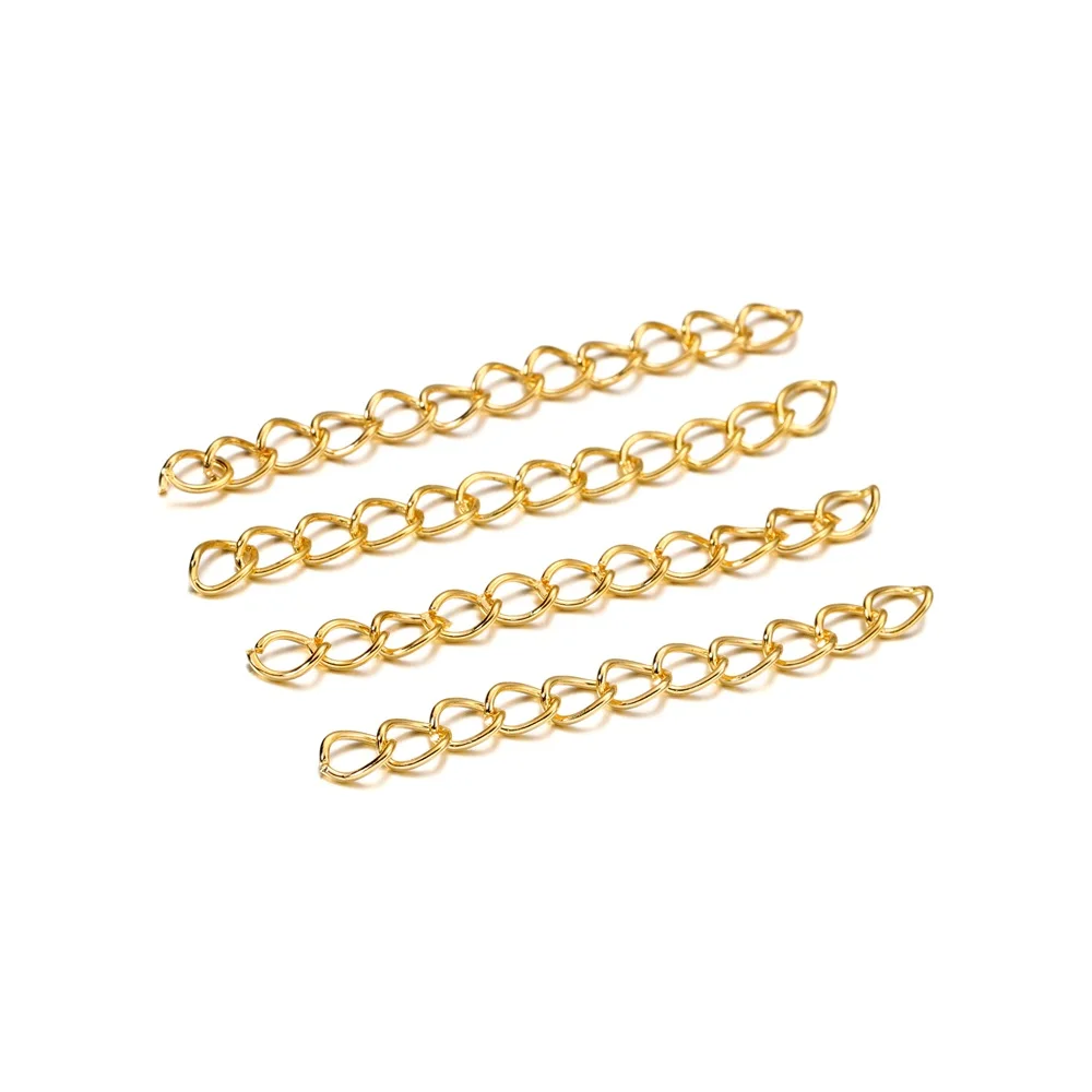 50-100pcs/lot 50mm 70mm Necklace Extension Chain Bulk Bracelet Extended Chains Tail Extender For DIY Jewelry Making Findings