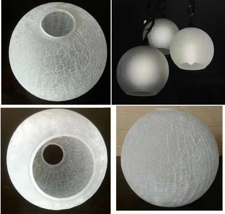 Double mouth round glass lampshade Pendant Lamp Frosted Replacement