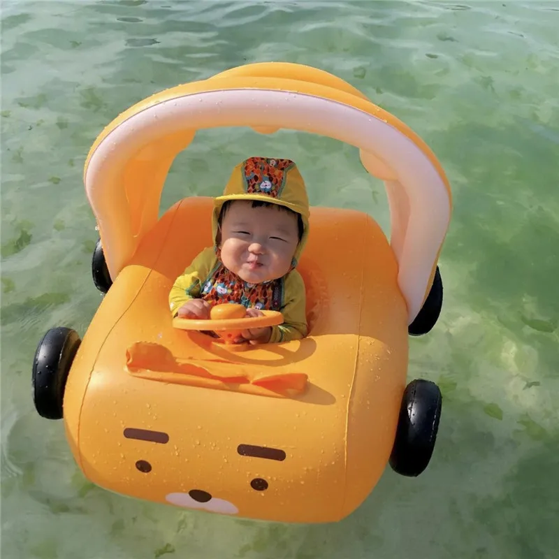 

Inflatable Baby Swimming Float With Sun Canopy Seat 2023 Summer New Waist Swimming Chest Float For 1-5 Years