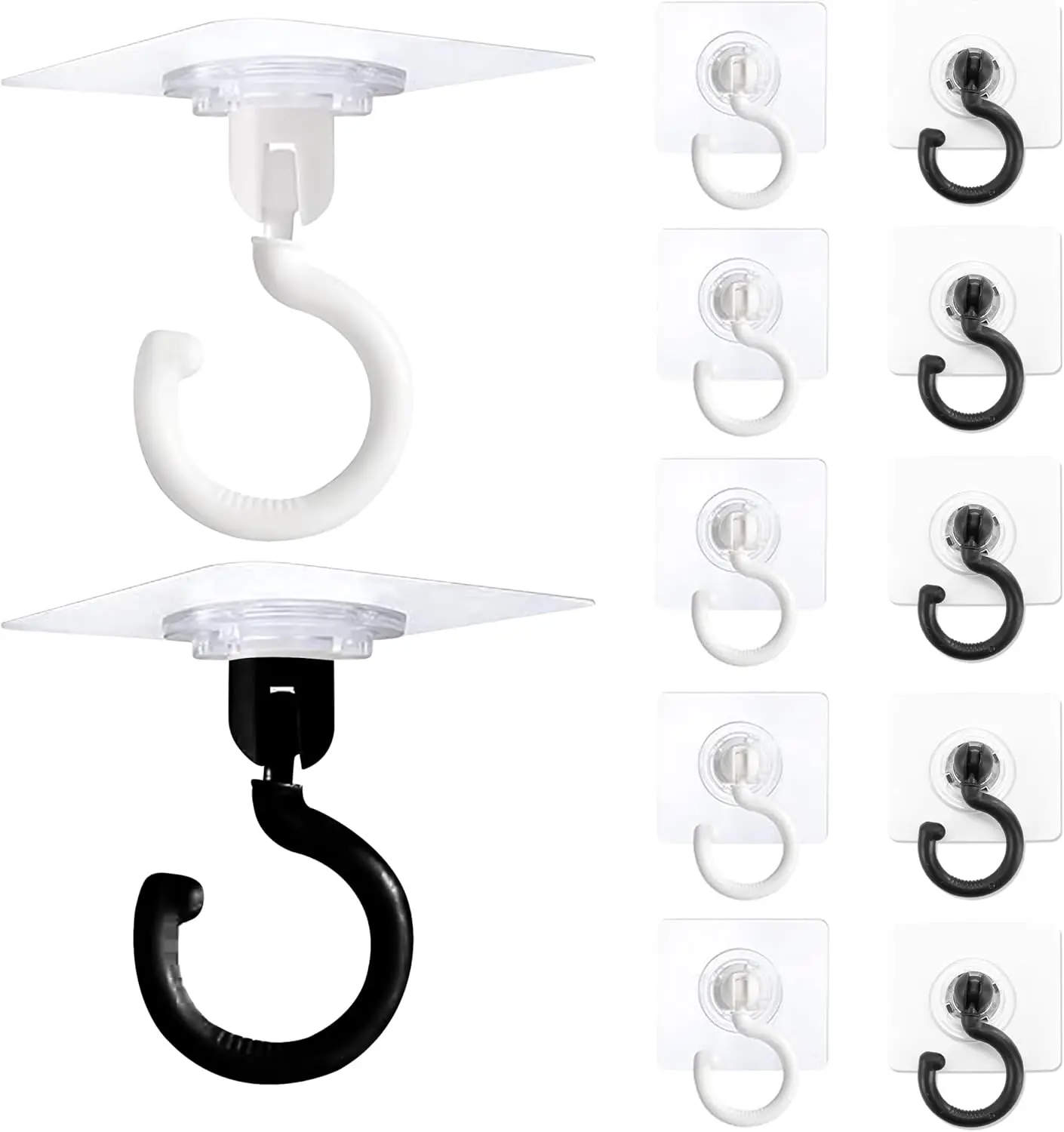 Transparent Ceiling Hook 1/3/10 pieces 360&deg; rotatable Self-adhesive