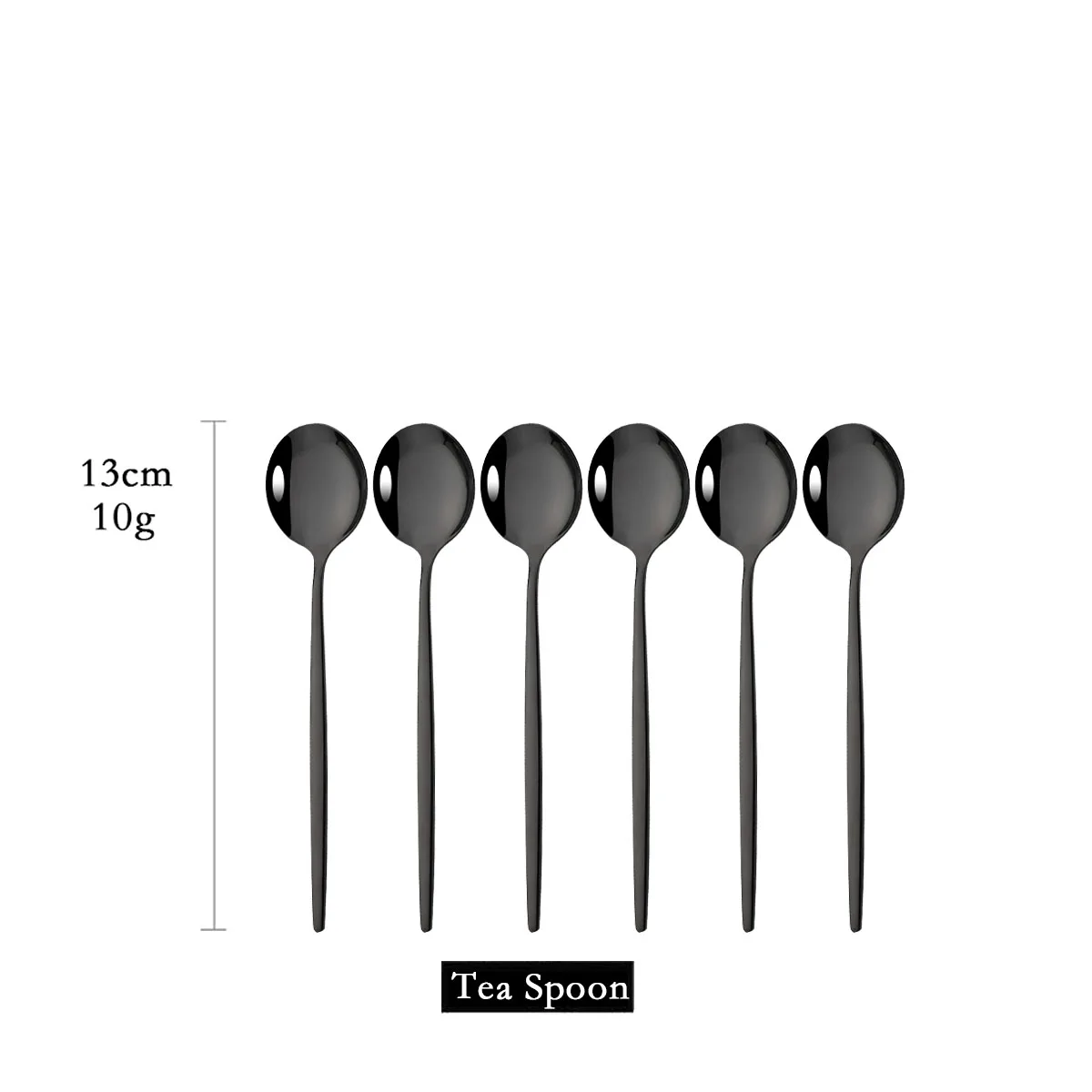 Description Picture 3 of item6Pcs Mirror White Gold Tea Spoon Dessert Ice Cream Stainless Steel Spoons Stirring Coffee Spoon Kitchen Accessories Flatware