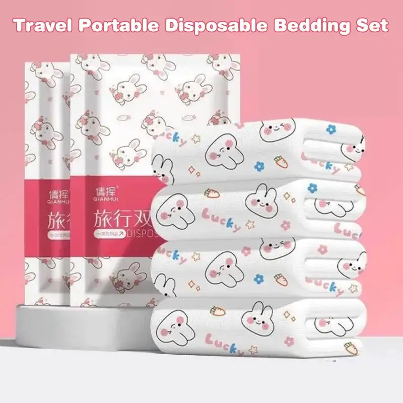 Waterproof Disposable 4-Piece Bedding Set with Extra Thick Nonwoven Sheets - Ideal for Hotels, Clinics, and Travel