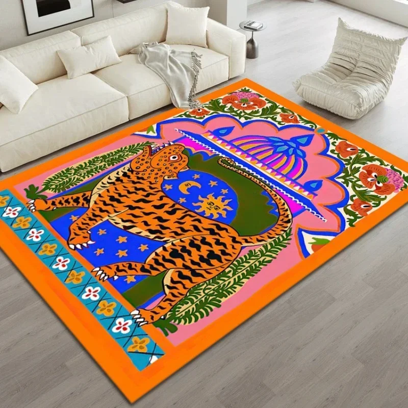 Leopard Decorate Living Room Carpet Fashion Art IG Bedroom Bedside Plush Mat Home Coffee Tables Large Area Rug Ковер Tapis 러그