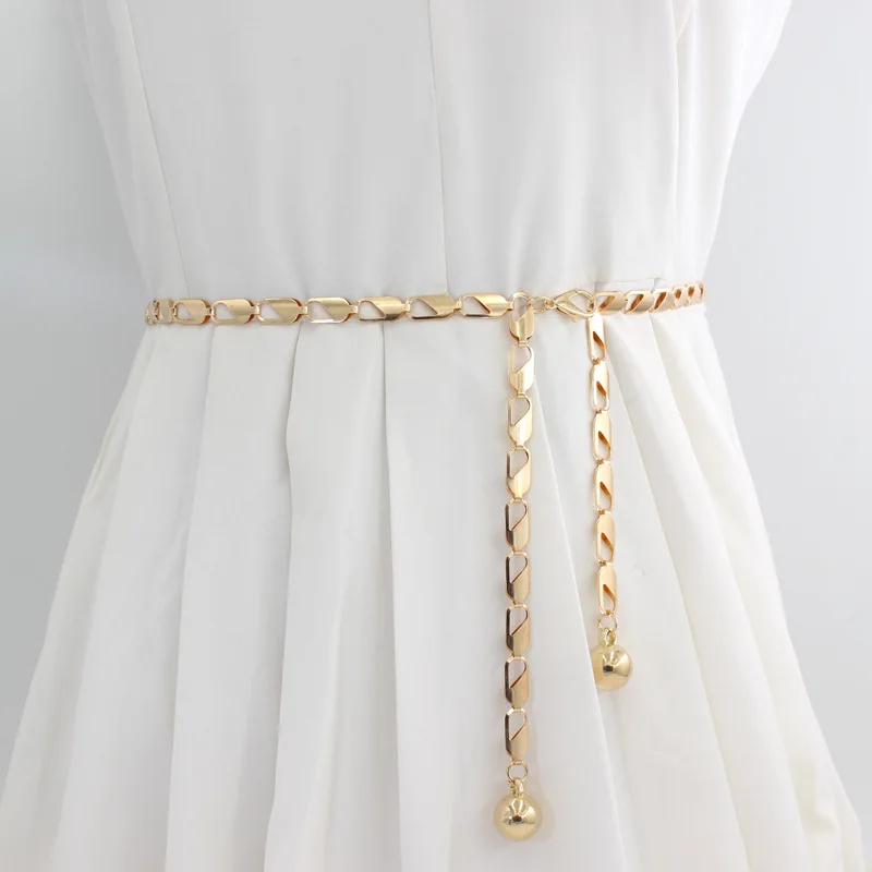 

Metal Hook Adjustment Waist Chain Fashion Versatile Decorative Dress Personalized Thin Belts for Women Clothing Accessories