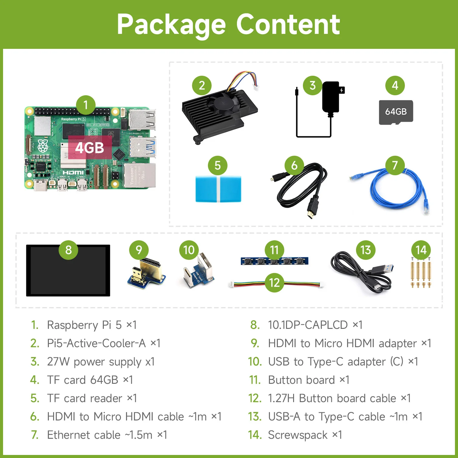 Raspberry Pi 5 Kit, Options for Kits and 4GB/8GB RAM, BCM2712 processor,  2.4GHz quad