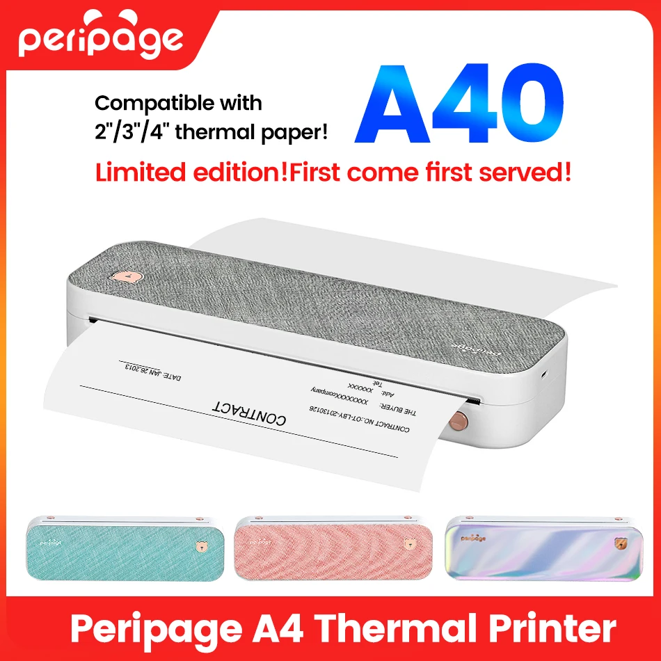 Peripage A4 Portable Printer Transfer Paper Tattoo Stencils Copier Bluetooth USB Printing Printer Machine Freehand Spirit Master