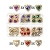 6 Grids Nail Rhinestones Saturn Planet Cross Nail Charms Jewelry Luxe Nail Parts Diamond Crystal Nail Art Decoration Accessories 6