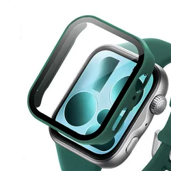 Huawei Watch Fit 5 Series Tempered Glass Screen Protector & Hard Protective Bumper Case for huawei fit 5 pro (06 Pine green)