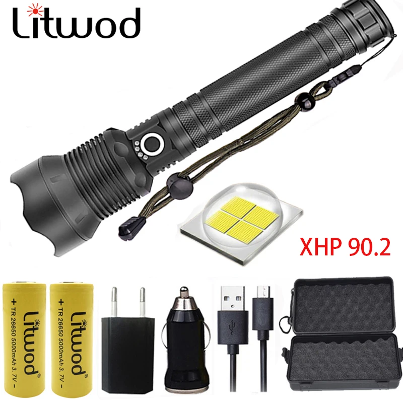 

YUNMAI LED Flashlight Powerful Original XLamp XHP90&XHP50 High Powerful Tactical Torch light 18650&26650 Battery Lanterna