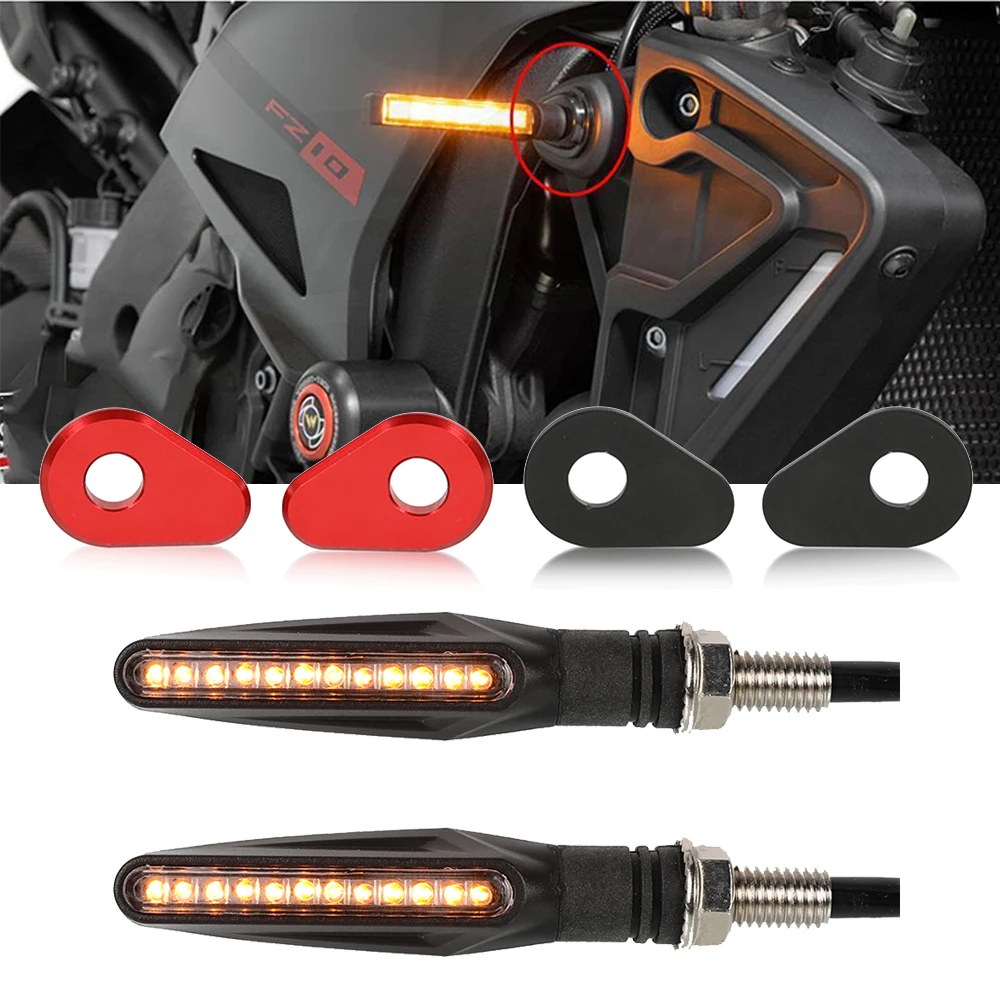 

LED Turn Signals indicator For YAMAHA Motorcycle Front Turn Signal Adapter Mount Plates YZF R3 2015-2022 2021 2020 2019 2018 17