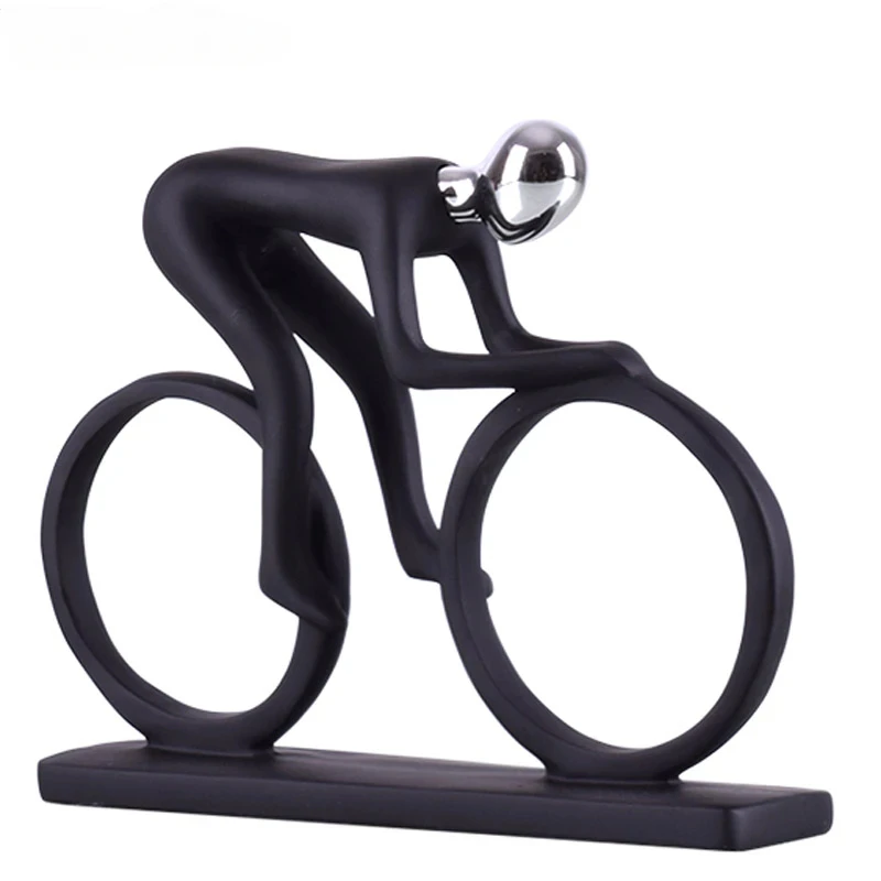 Modern Abstract Resin Bicycler Ciclista Statua Bicycle Rider Statue Bike Racer Rider Figurine Office Living Room Decor