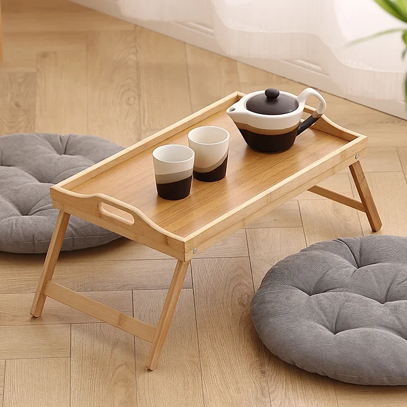 Bamboo Foldable Bed Tray Table with Raised Edges &ndash; 30x50cm Portable Breakfast Desk for Home, Work & Dining