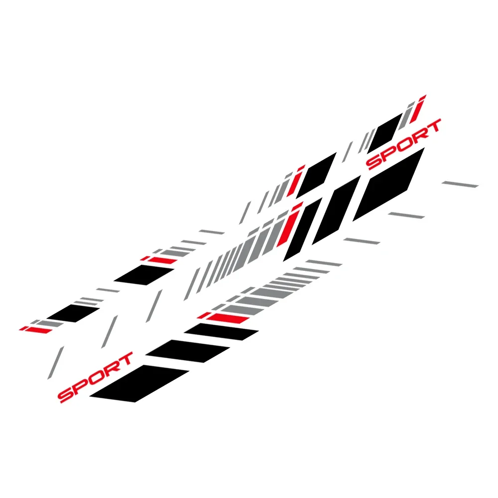 Striped Side Body Sticker Decals - Set of 2