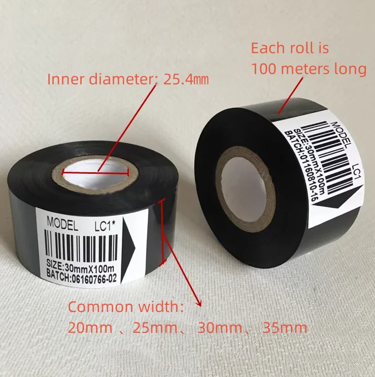 Description Picture 5 of itemThermal printer ribbon ink thermal transfer circular black belt code belt LC1
