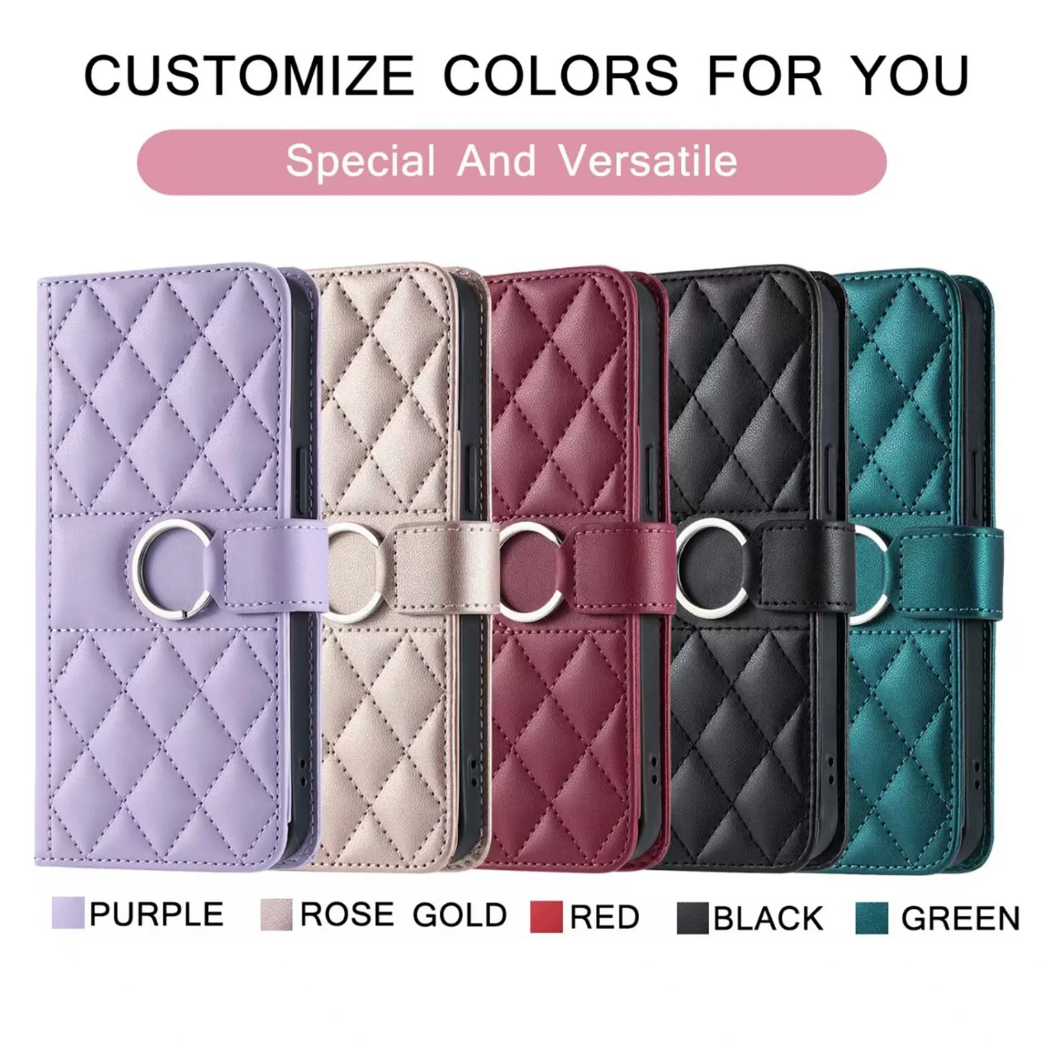 Elegant PU Leather Flip Wallet Phone Case Cover