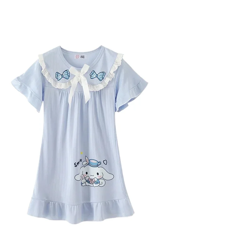 

Sanrios Cinnamorolls Children's Nightdress Kawaii Cartoon New HomeWear Pajamas Pyjamas Thin Summer Little Girls Blanket Sleepers